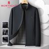 MONTAGUT Herren Business-Jacke mit Karofutter und doppeltem Kragen