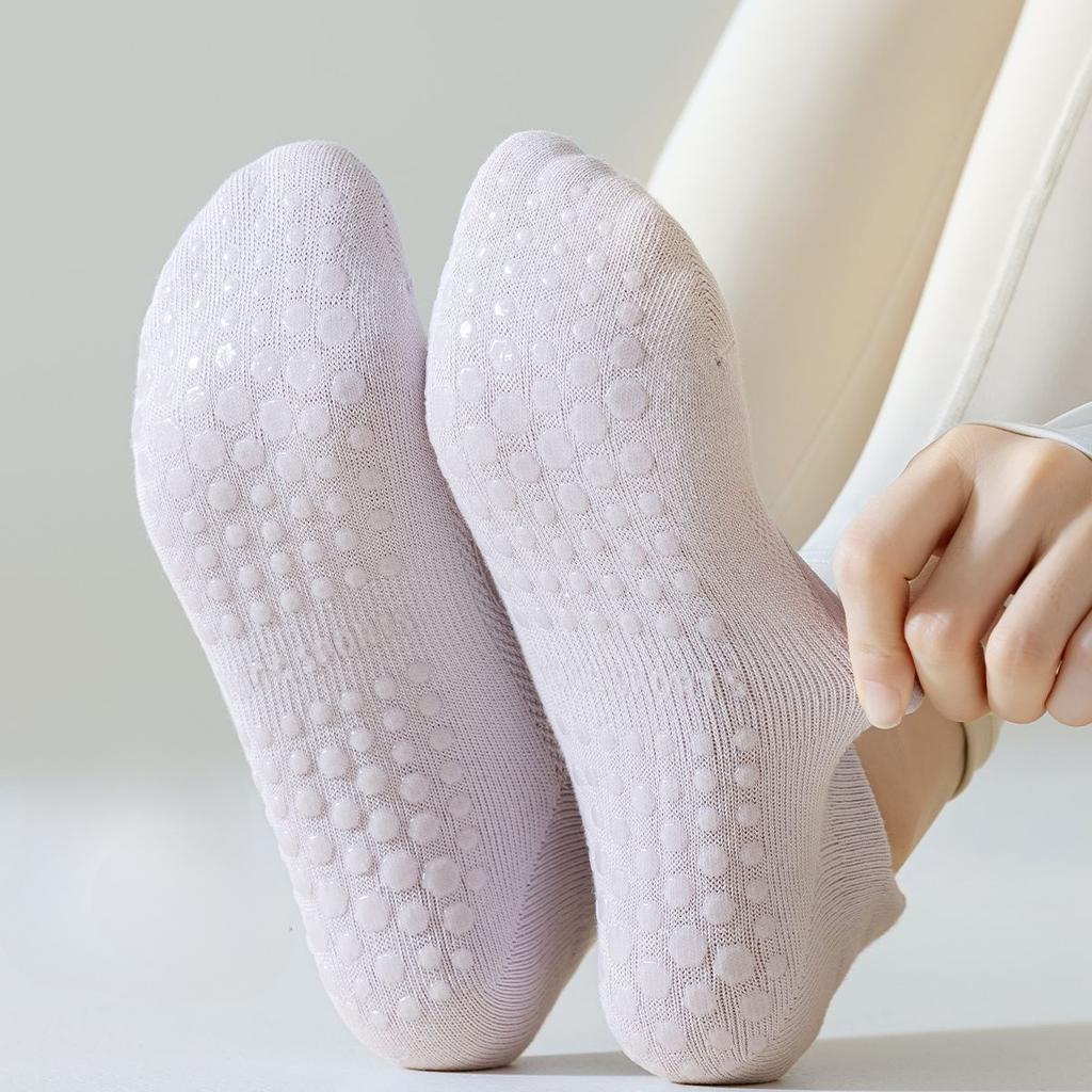 5 Pairs Cotton Silicone Non-slip Yoga Socks Boneless One-piece Mechanism Backless Mesh Short Socks Indoor Anti-odour Sports Socks