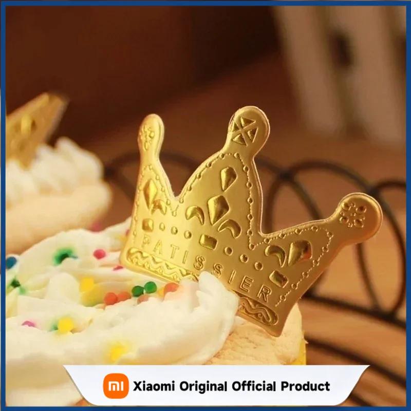 Xiaomi 50 Pcs/Bag Baking Cake Topper Hat Gold Princess Crown Happy Birthday Cake Topper Party Cake Decoration Tools