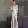 2025 Summer V-Neck High Waist Slimming Dress - European & American Women's Casual Fashion