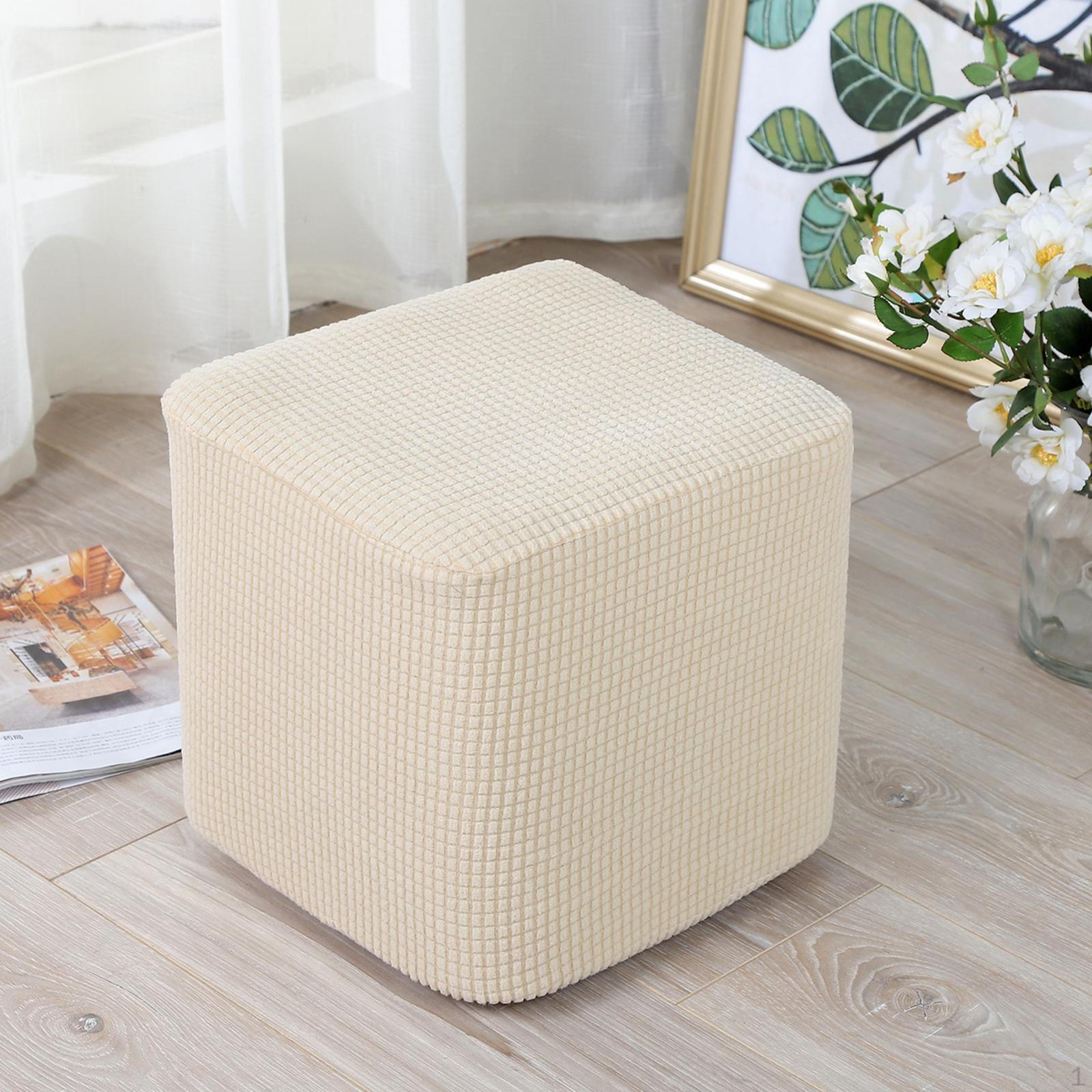

Чехол на квадратный пуфик, полиэстер, защитный чехол для табурета, жаккардовая ткань beige