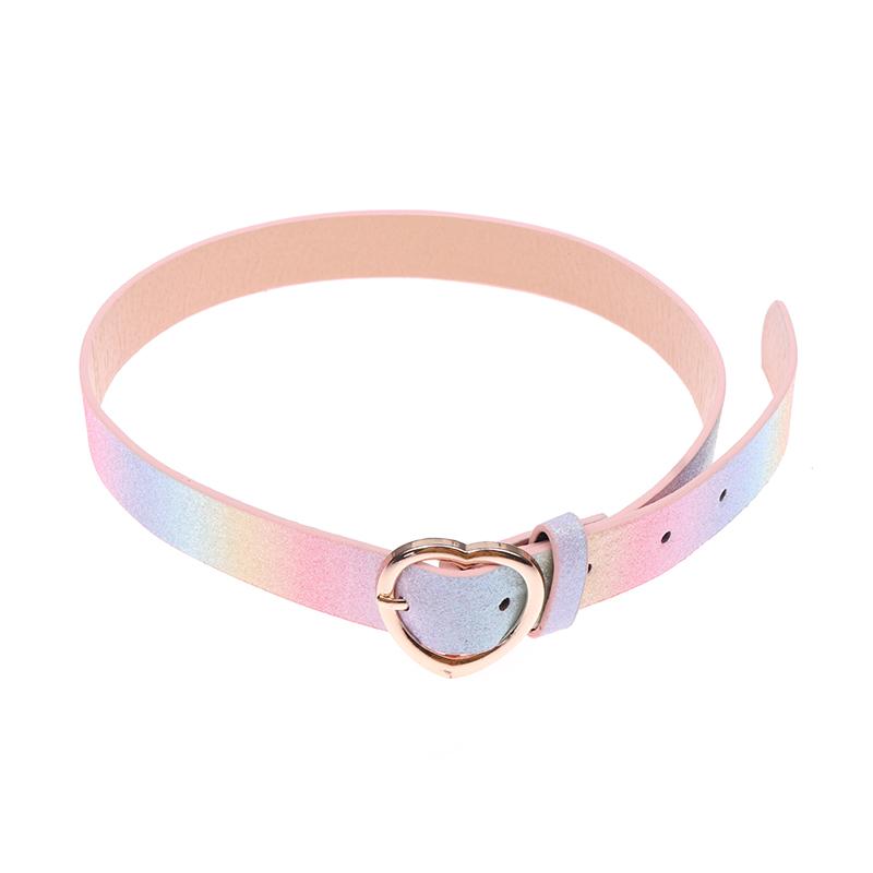 Children'S Belt Girl Pu Colorful Princess Dress Military Training Girl Belt Dress Jeans Belt Love Heart Eyelet Waist Belt