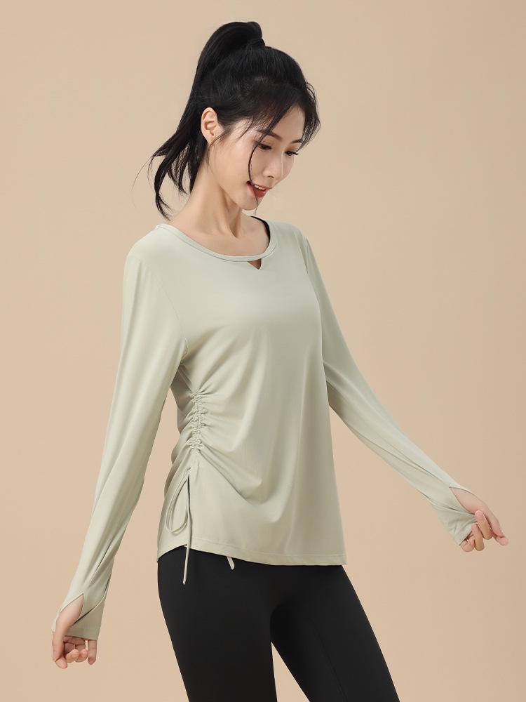 Women's Plus Size Long Sleeve Sports Top - Autumn Slimming, Breathable Yoga & Running T-shirt