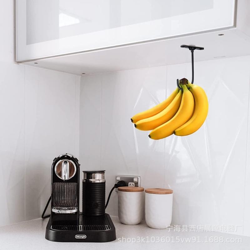 Banana Holder Hook Under Cabinets Metal Banana Hanger to Keep Banana Freshness Hanging Other Kitchen Items Hook
