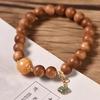 Indian Sandalwood Amber Bracelet: Women's Prayer Beads with Ancient Style, Exquisite Cultural Play, Buddhist Beads