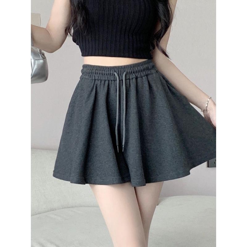 Damen Sommer Lässig Puffshorts Elastischer Bund Locker Vielseitige Rockhose
