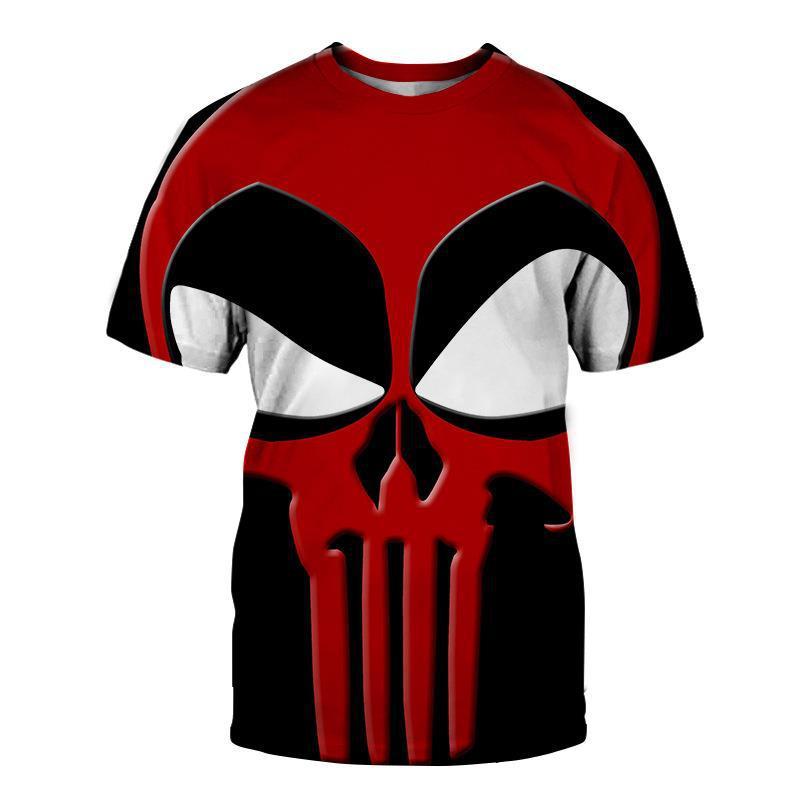 2024 Nova Miniso Universo Meninos e Meninas Deadpool Anime Impressão 3D Streetwear Personalidade Camiseta Infantil/Adulto Casual Moda Top