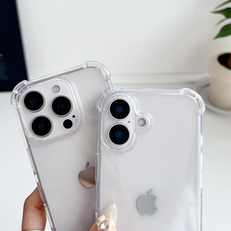 Luxury Transparent Shockproof Four Corner Package Case For iPhone 17 Air 16 15 14 13 12 11 Pro Max 8 Plus X XR XS Acrylic Cover