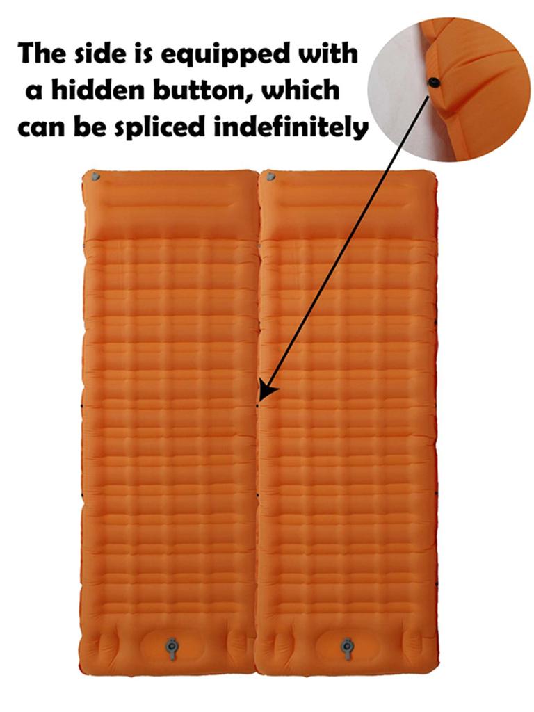 Antislip TPU Inflatable Camping Mat & Sleeping Pad with Built-in Inflator Pump Hiking Ready RV Use 500kg Load Capacity
