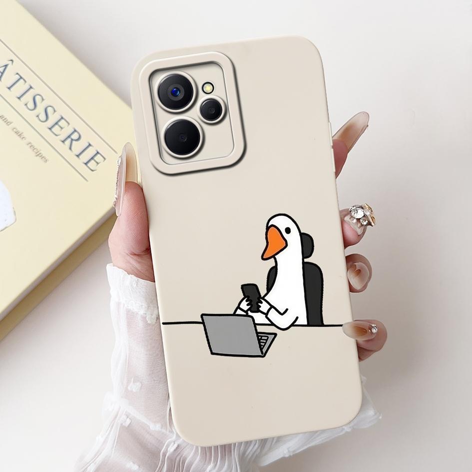 For Realme 9i Case Cool Fashion Flower Marble Sunset Soft Liquid Silicone Lens Protective Cover For Realme 9i 5G Realme9i Bumper