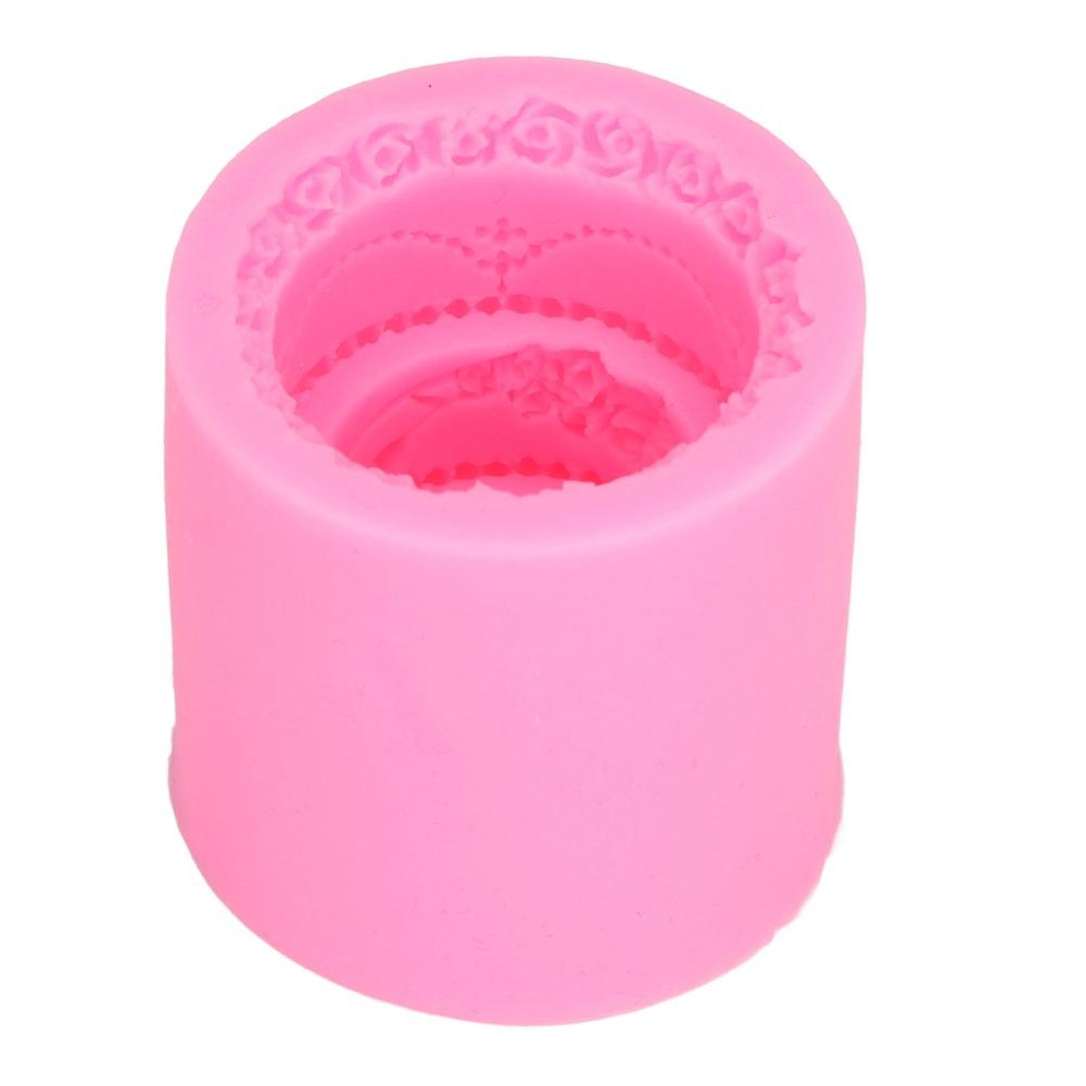 2pcs Pink Fondant Mould Durable Cake Mould Fondant Silicone DIY Cake Making
