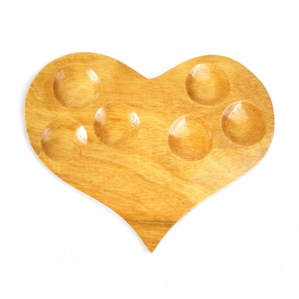 Mini Wooden Palette for Painting-Heart Shape, Handmade Paint Palette for Acrylic, Oil, Watercolor, Gouache Painting, Ideal