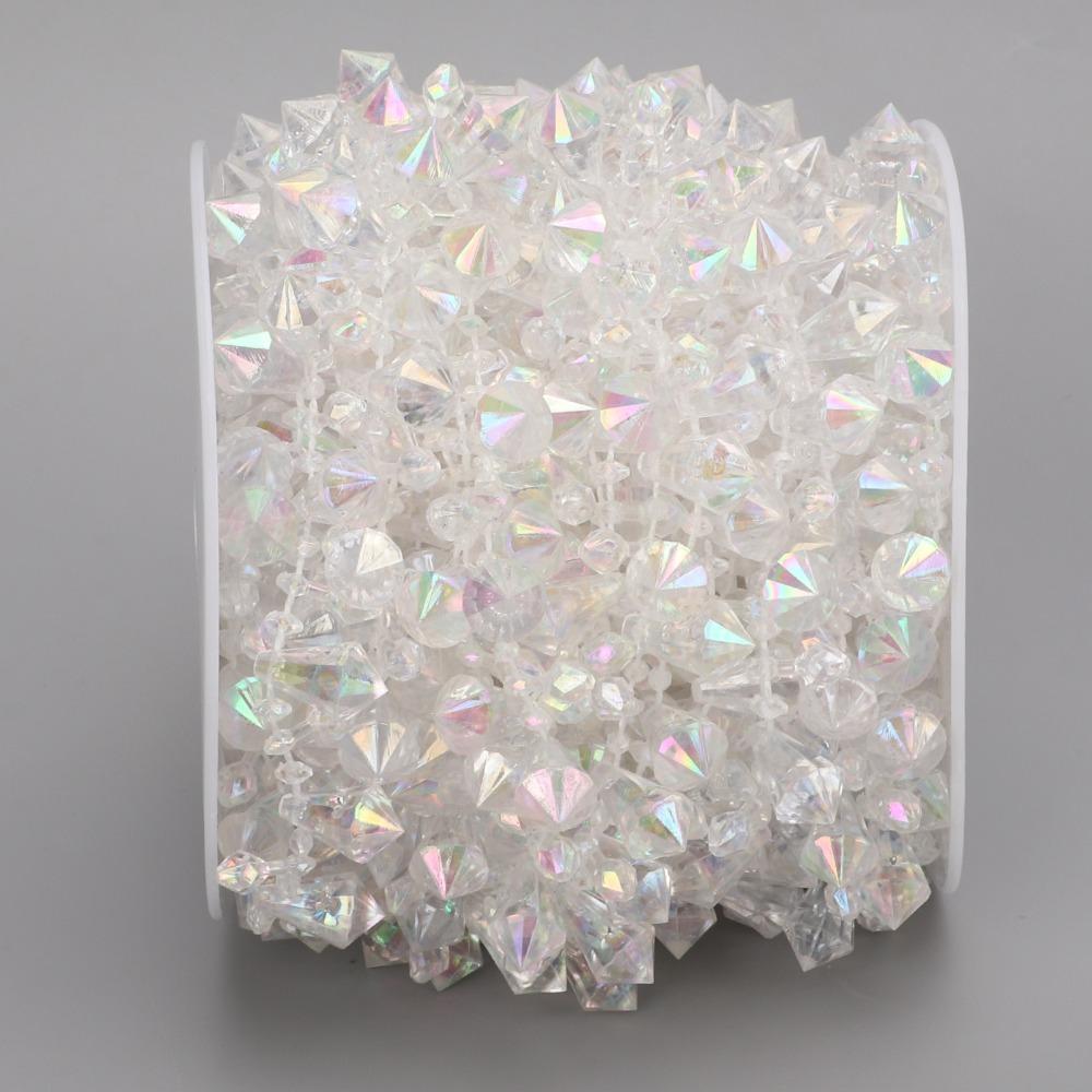 1pcs Clear Crystal Crystal Beads Chain Adjustable Length Acrylic Beads Chain  Sewing Craft