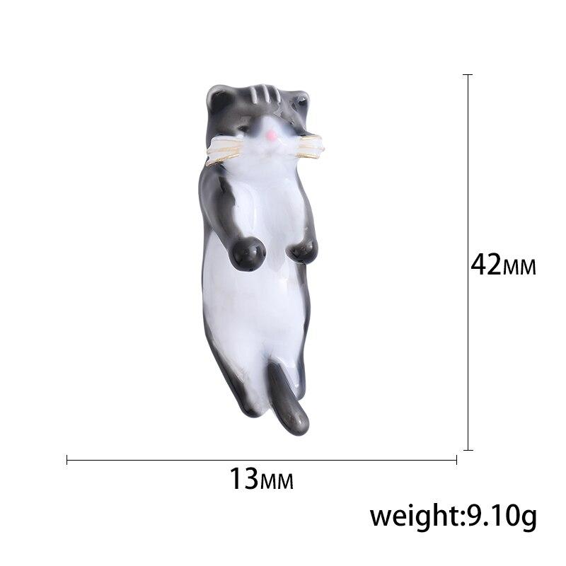 Blucome Dummy Cute Stereopsis Oil Dripping Cat Brooches for Women Men Gold Color Wedding Special Design Brooch Pins