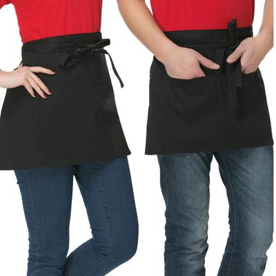 Solid Color Half-Length Short Waist Pockets Restaurant Cooking Chef Waiter Apron