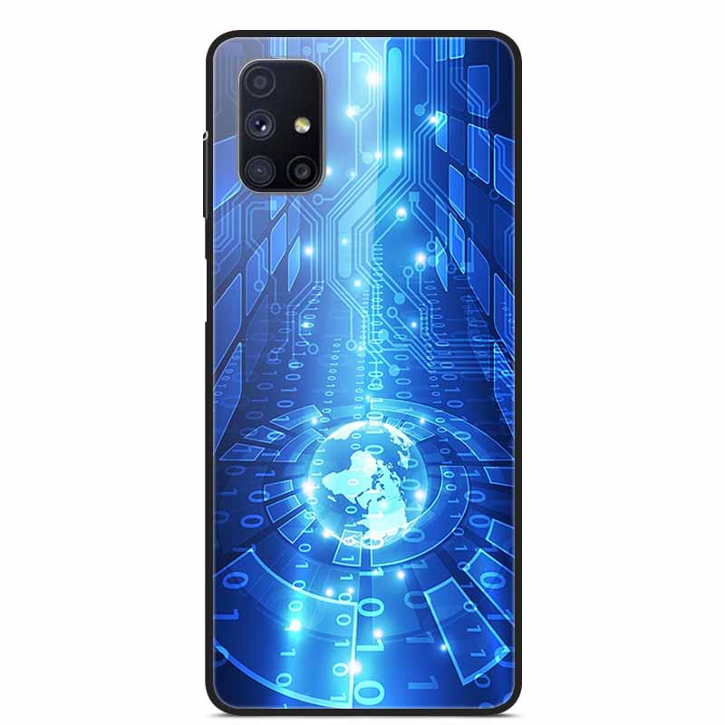 Glas-Rückseite für Samsung Galaxy M51 M31 Hülle Harte gehärtete Glas Hülle für Samsung A71 A51 Hülle A 51 71 M 51 31 Funda Coque