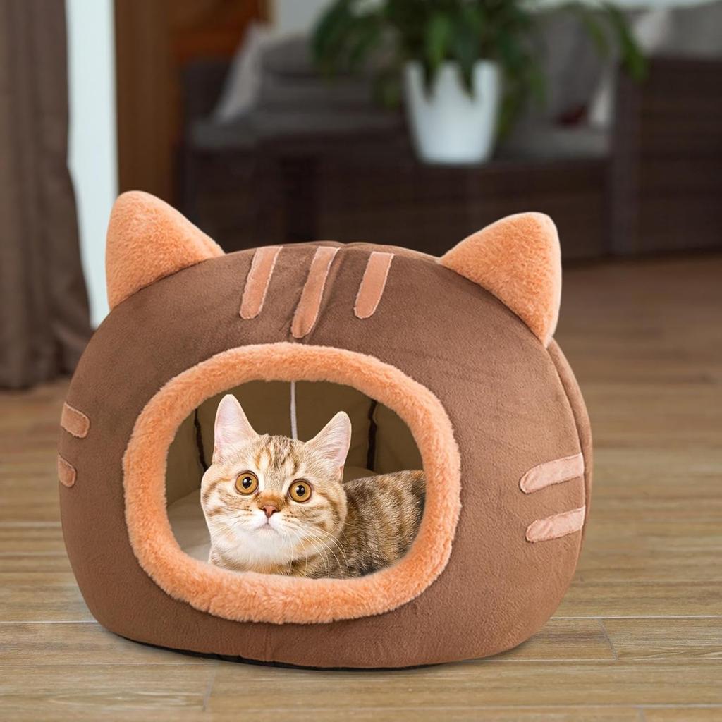 Animonary Cat Bed Dome Cat House Pet Sleeping Bag Cat House Warm Fluffy Cold Protection Rest Area Winter Use Sleeps Soundly Washable Small Dog Cat Pet