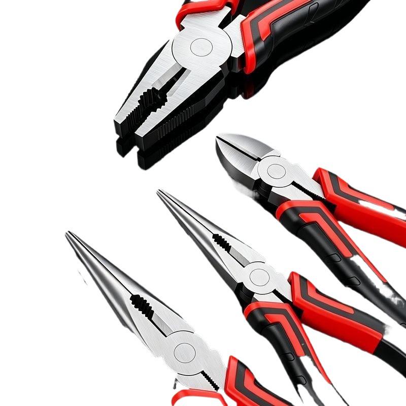 Multi-Functional Industrial-Grade Steel Wire Pliers: Diagonal Cutter, Needle Nose, and Labor-Saving Electrician Pliers with High Hardness