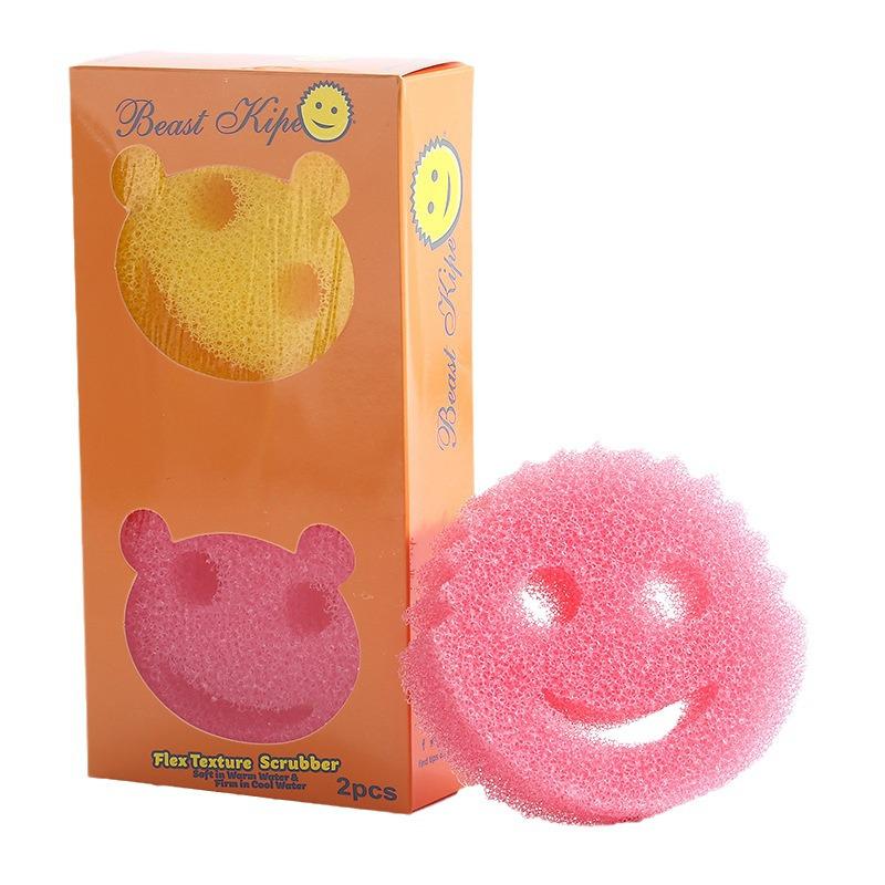Creative Smiley Magic Loofah Sponge - Honeycomb Kitchen & Dishwashing Cleaner