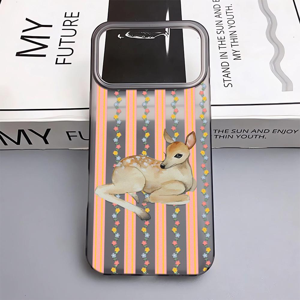 

Cute Deer And Full Floral Pattern Design Shockproof Phone Case For IPhone 11 12 13 14 15 16 17 Pro Max 16 Plus 17 Air Cover Case iphone 14