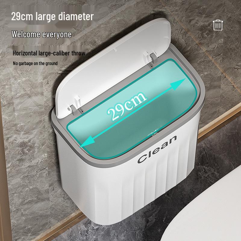Wall-mounted Bathroom Trash Can with Lid, Large Capacity, for Kitchen, Living Room, and Toilet Paper