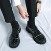 Men Oxfords Black Platform Elevator Punk Lacing Shoes Height Increase Thick Sole Leather Shoes