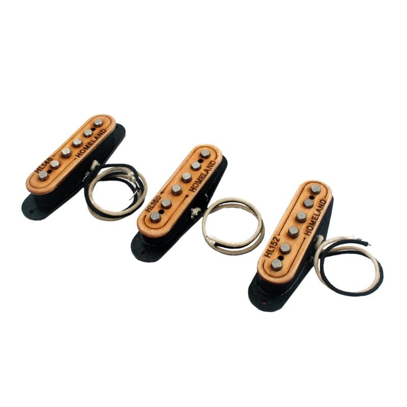 3 Pieces HL148/HL150/HL152 Maple Single Coil Pickup Set for Neck Middle Bridge Guitar Musical Instrument Accessory Kits