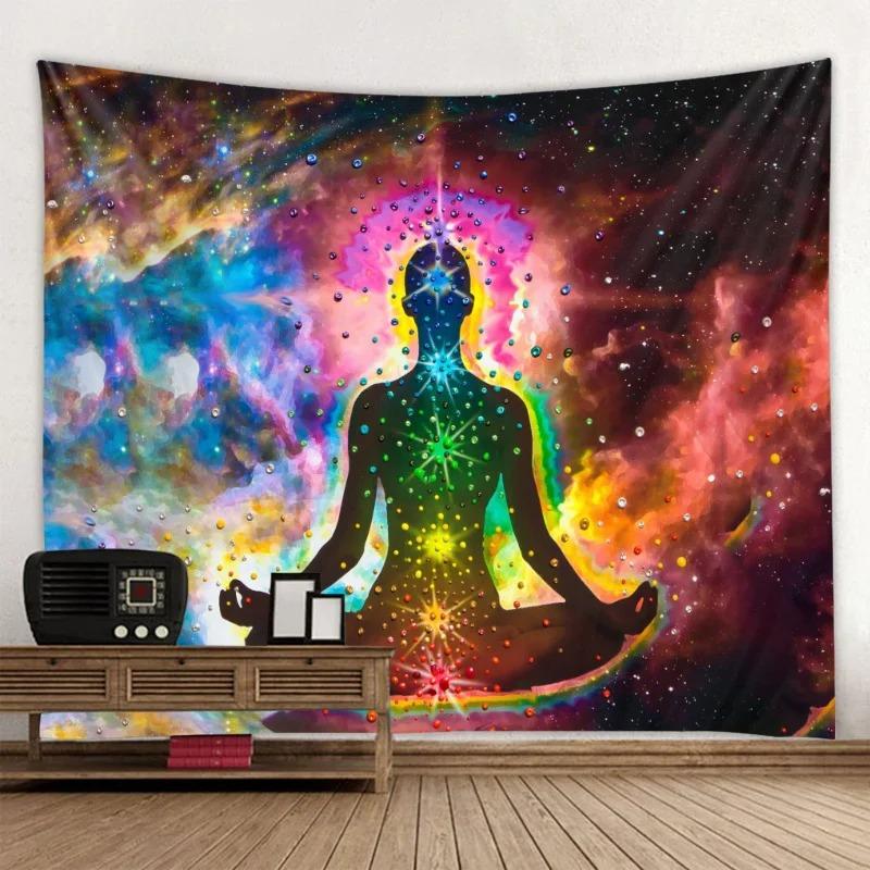 Home Decor Meditation Seven Chakra Tapestry Indian Buddha Wall Decor Mandala Tapestry Witchcraft Bohemian Hippie