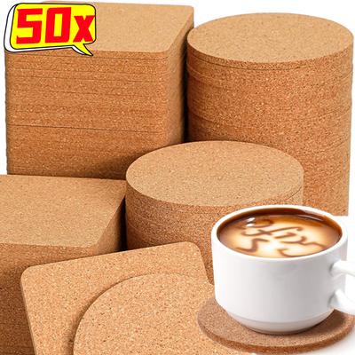 Rutschfester Korkuntersetzer, natürliches Holz-Tassenuntersetzer, Wärmedämmungspads, Wein, Tee, Kaffee, Getränkehalter, DIY-Tischdekoration, Tassenunterlagen