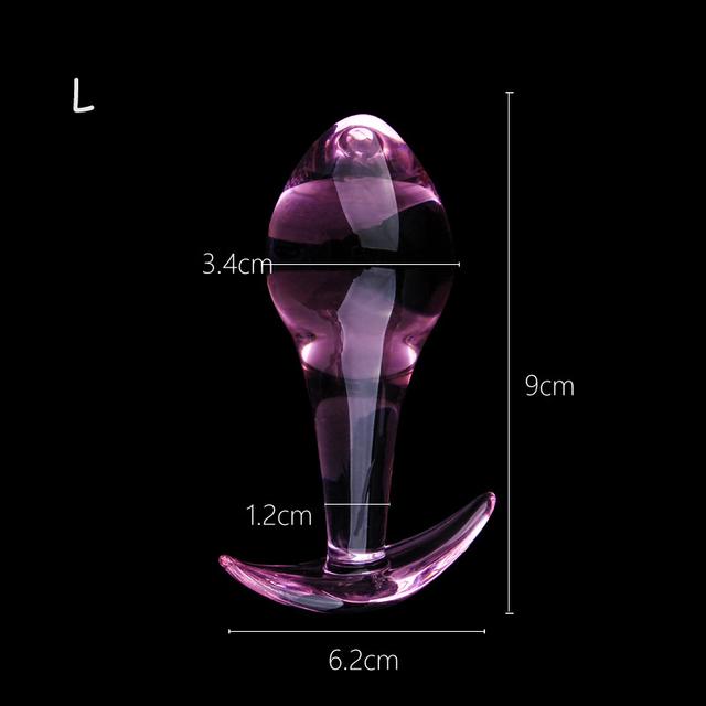 3pcs Small Anal Plug Smooth Glass Butt Plug Beginner Women Sex Toys Pink Glass Anal Plug Anchor/ Base Choose Prostate Massage