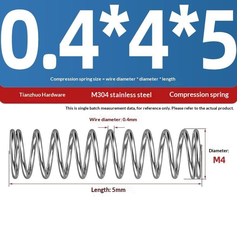 Spring Steel Pressure Return Spring Assortment 0.3/0.4mm Wire Dia 5-20mm Length for Hobbyist Craft Making Projects