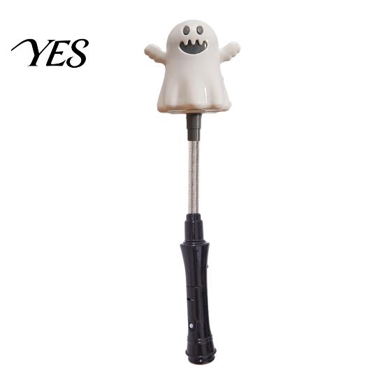 Halloween Party Decoration LED Glow Stick for Kids, Spooky Pumpkin Ghost Flashing Light Lighted Up Rod with Spring Holiday Favors
