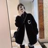 Casual double-sided coral fleece fleece fleece jacket for women's autumn and winter large size fleece thickened warm fleece cardigan sweater jacket