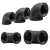 New Black Pipe Fittings Malleable Iron Elbow Pipe Connection 1/2'' 3/4'' 1'' Threaded Decor Furniture