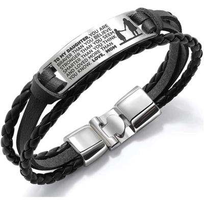 To My Daughter Bracelets, Stainless Steel Wristband, Daughter Bracelet From Mom, Daughter Gift