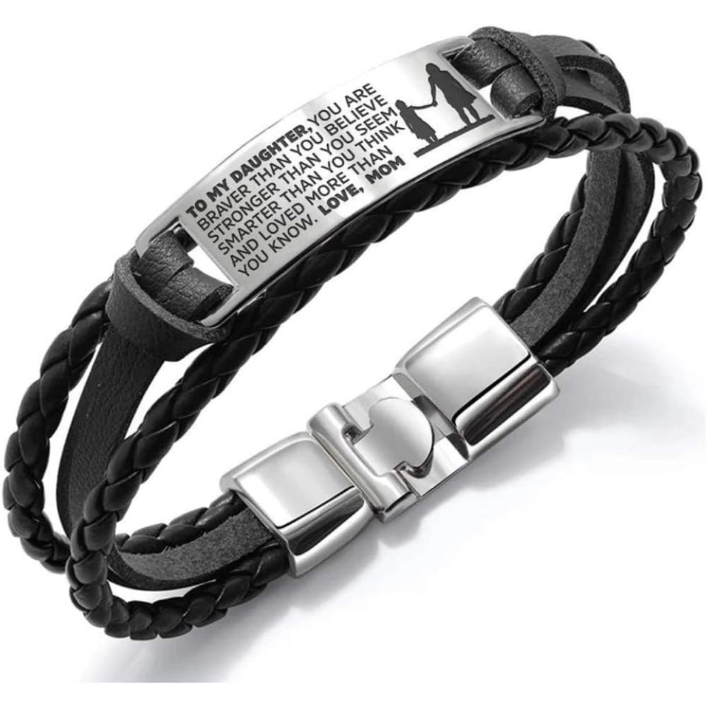 

To My Daughter Bracelets, Stainless Steel Wristband, Daughter Bracelet From Mom, Daughter Gift белый