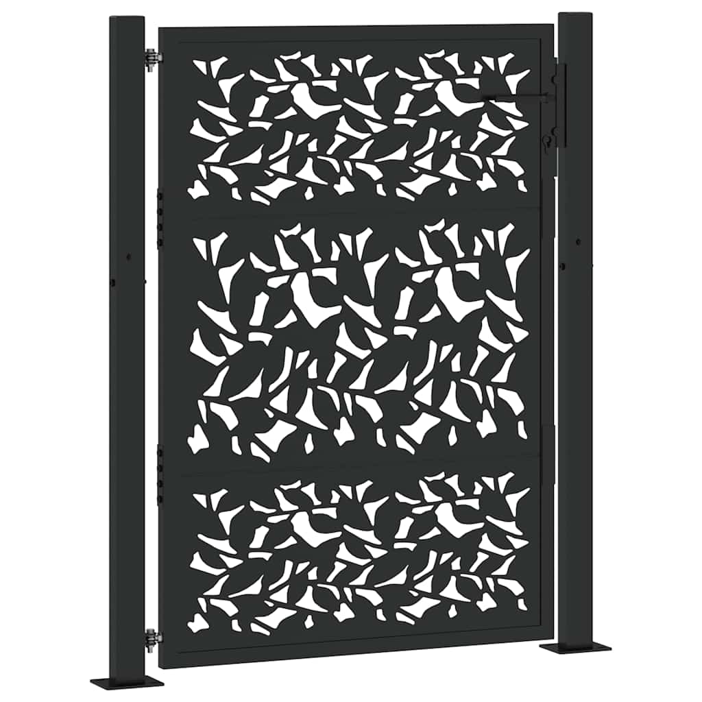 Garden Gate Black 100 x 125 cm Steel Sheet Design