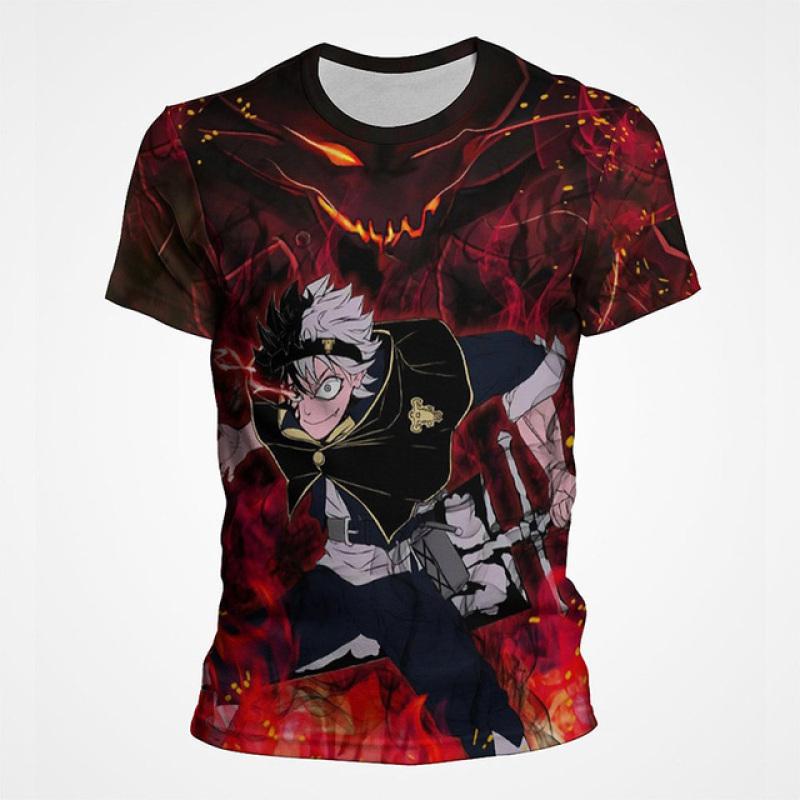 Black Clover Anime 3D Printed Unisex T Shirt Short Sleeve T Shirt For Men Cartoon Graphic Top Tees Otaku Summer Clothing