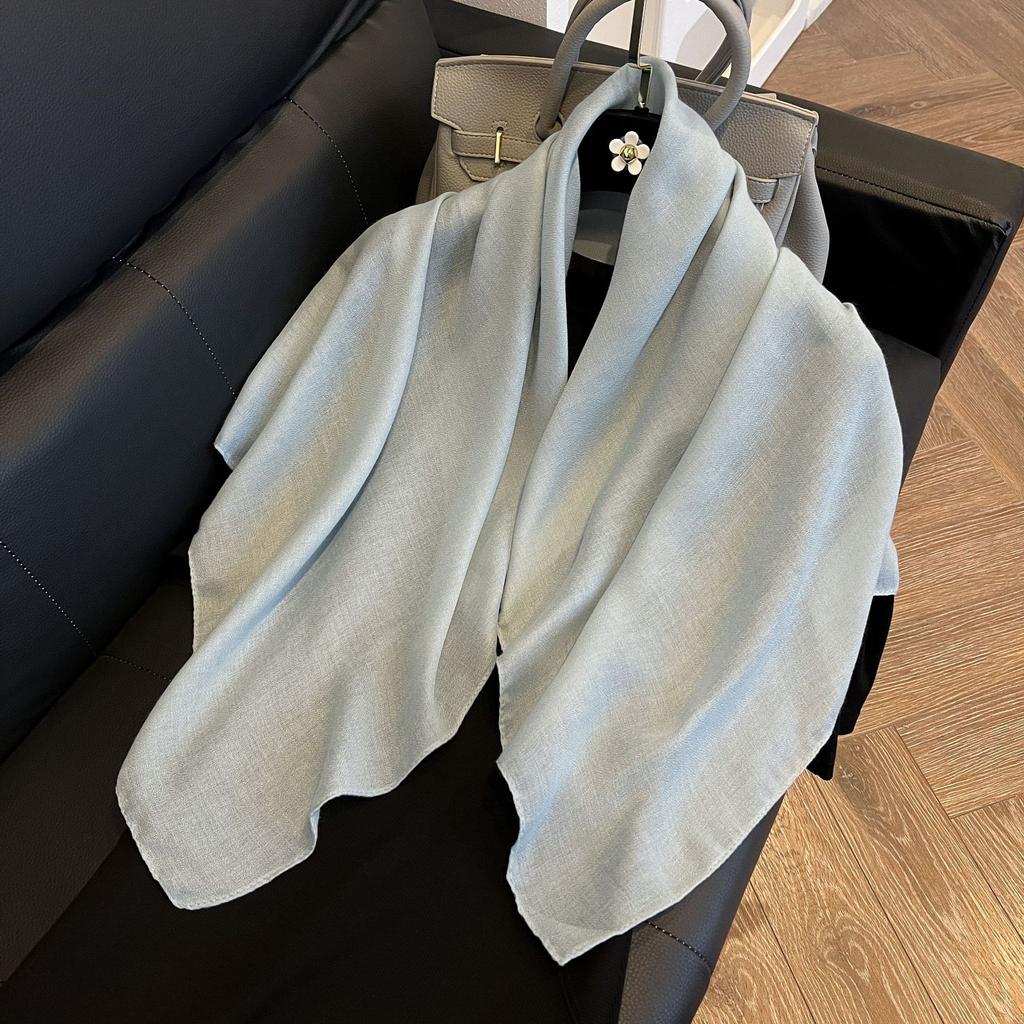 Fashion Twist Silk Scarf Color Block Printed Scarf Twill Silk Large Square Scarf 91x91cm Shawl Sunscreen Travel Headscarf