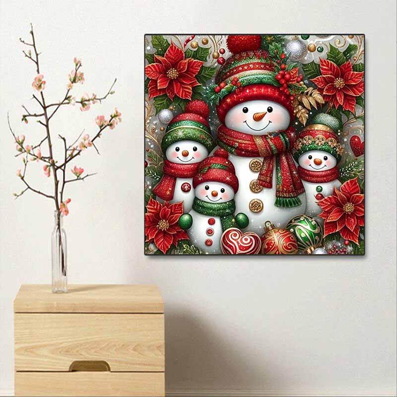 New Arrival 5D DIY Full Circle Diamond Painting "Christmas Snowman" Embroidery Cross Stitch Home Decoration Gift