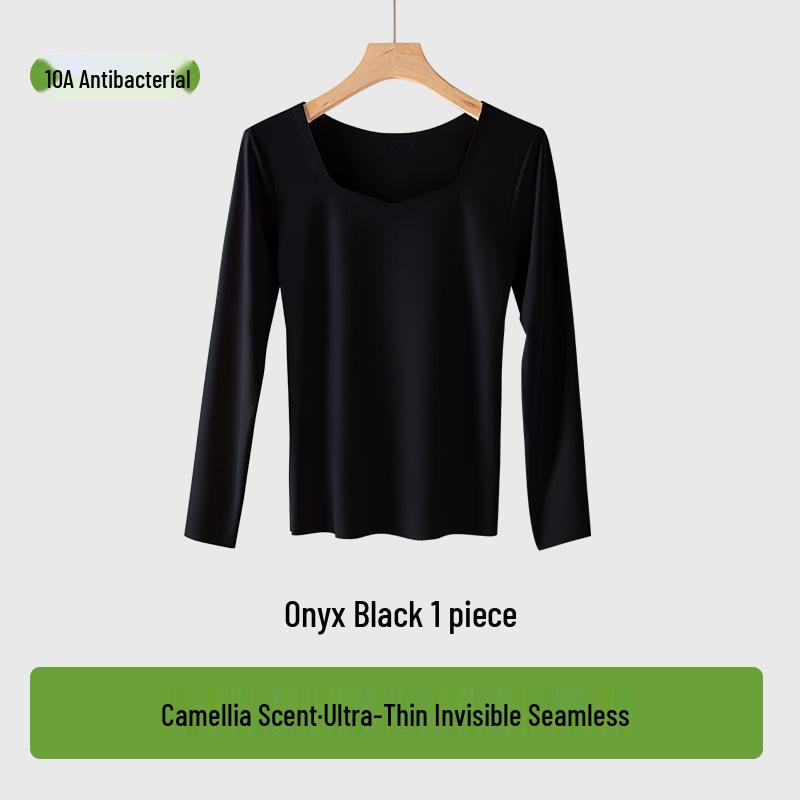 Damska antybakteryjna bielizna termiczna: Bluzka jesienna z długim rękawem, cienka, bez śladu, w dużym rozmiarze