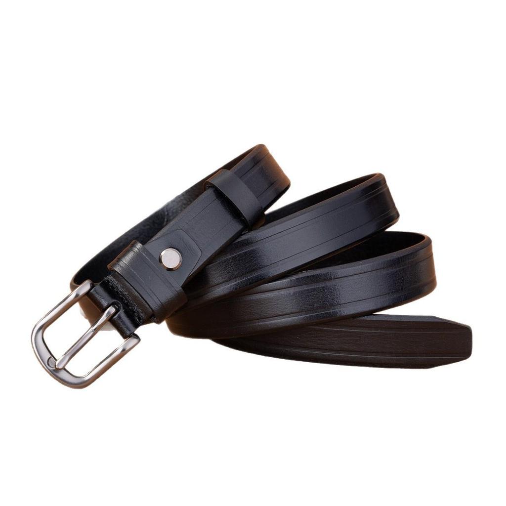 Women's Retro Genuine Leather Belt - Top Layer Cowhide with Pin Buckle, Versatile for Denim and Trousers.