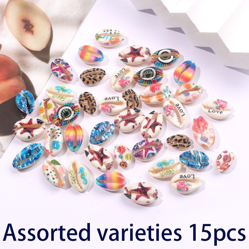 

4/9/15 шт. Материал ракушки, окрашенные декоративные бусины, цветная ракушка, не пористая ракушка, океан, россыпью, интервал изготовления ювелирных изделий 15pcs