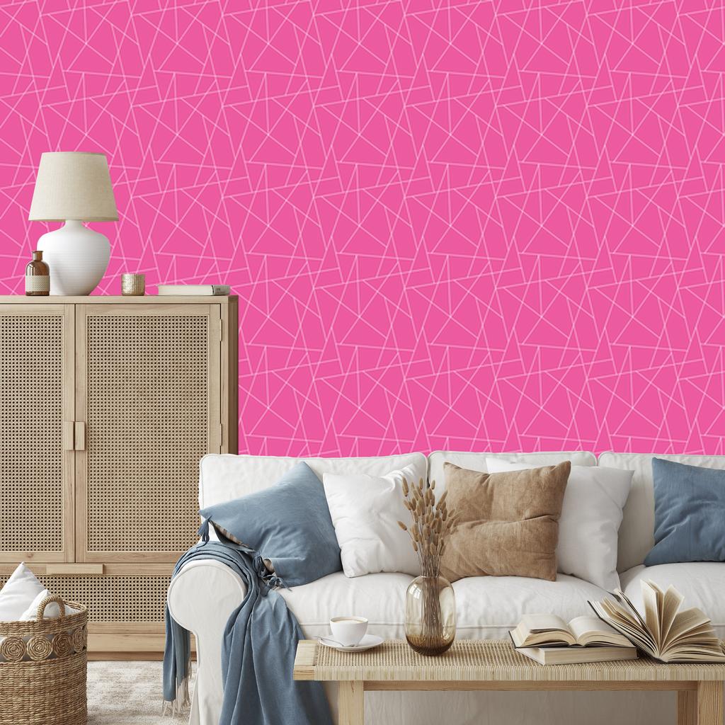 Wallpaper Geometric pattern purple and powder pink 50x1000