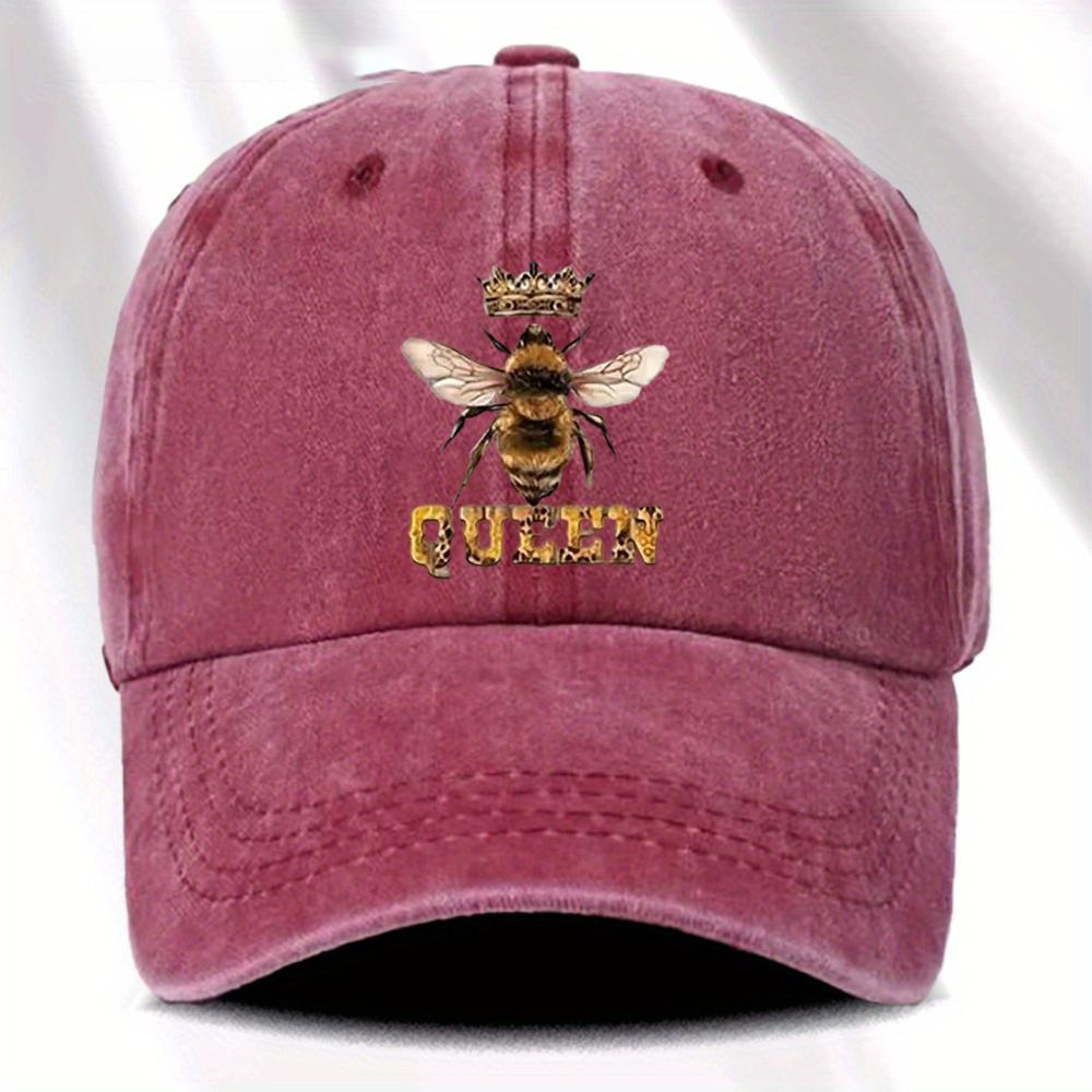 Ladies' printed baseball cap with queen bee pattern for daily casual fashion and versatile duckbill cap