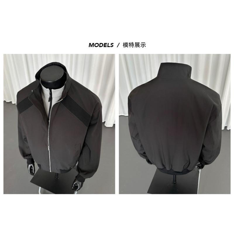 Men S Retro Stand Collar American Short Loose Flight Jacket Bomber Coat