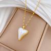 Trendy Simple Imitation Pearl Love Heart Pendant Necklace for Women Stainless Steel Chain Heart Jewelry Accessory Gifts