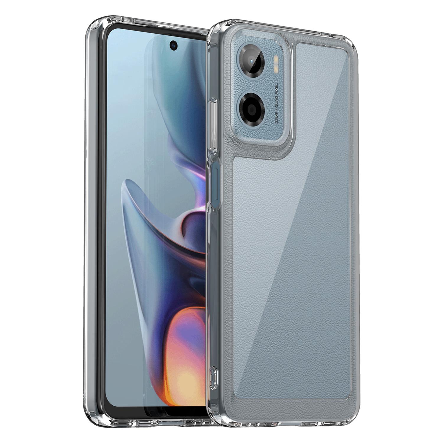 

WANLONFENG MF Series for Motorola Moto G05 4G Case TPU Acrylic Clear Phone Cover with Tempered Glass Film Type A