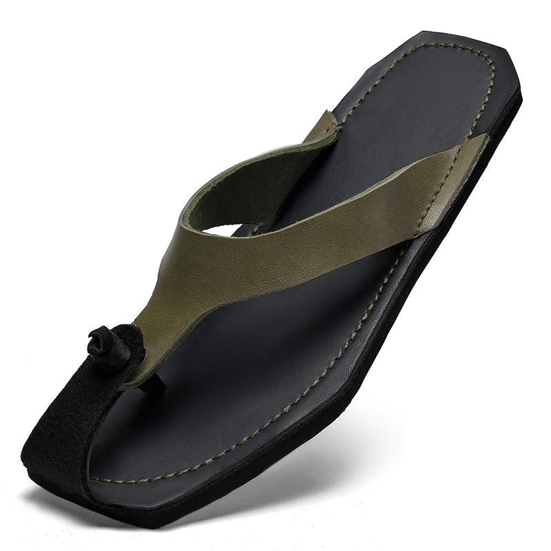 Fashion Hot Sell Stylish Men Slippers Fashion Leather Flip Flops Simple Summer Man Half Drag Leisure Walk Slides Man Wading Aqua Shoes