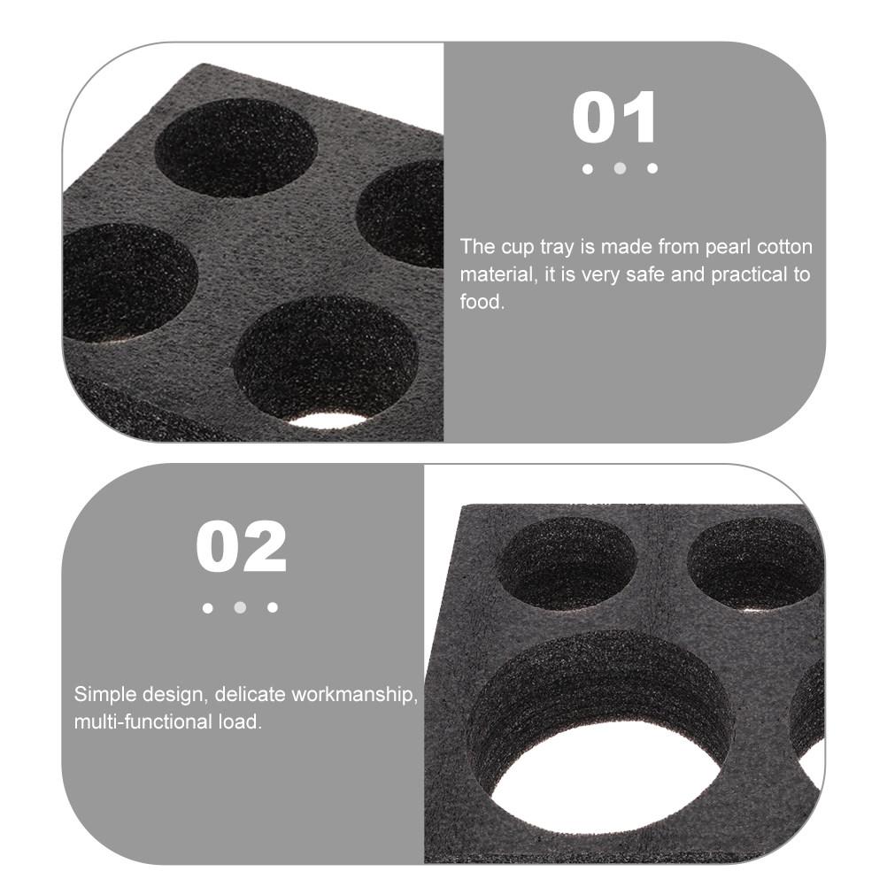 2Pcs Cup Holder Pearl Cotton Coffee Cup Carrier Tray Leak Proof Takeout Beverage Packing Accessory Milk Tea Packing Tray